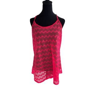 Victoria’s Secret PINK Neon Crochet Swim Cover Up Y2K M